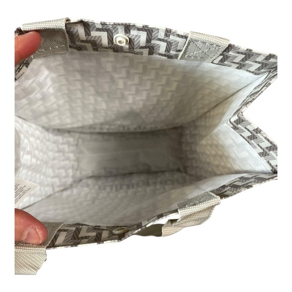 Lululemon Athletica Reusable Tote Bag Small Grey And Cream - Picture 7 of 9